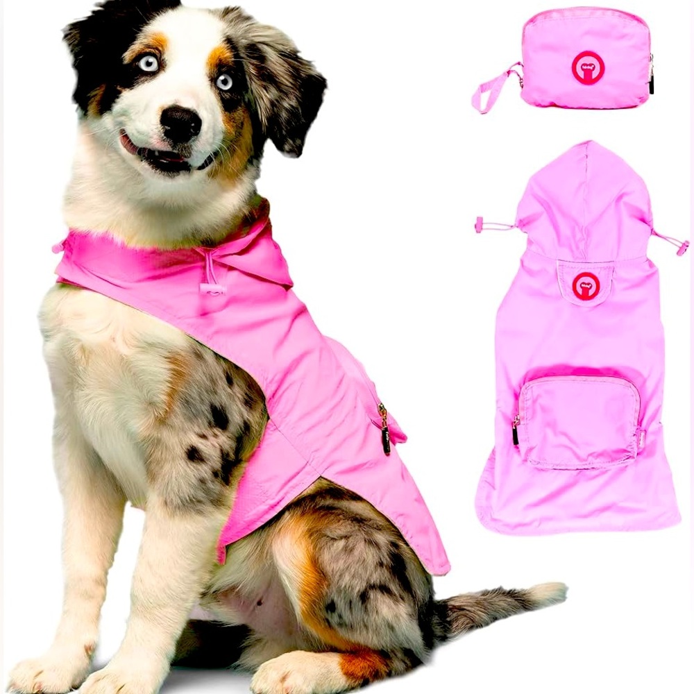 FAB DOG SMALL DOG PINK ADJUSTABLE RAINCOAT